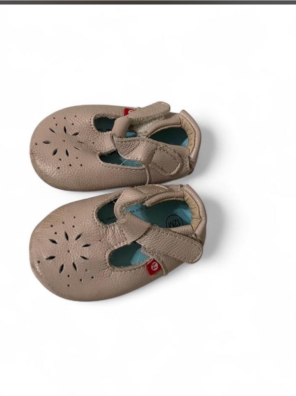 Zutano Kids Soft Leather Mary Jane Shoes in Tan
